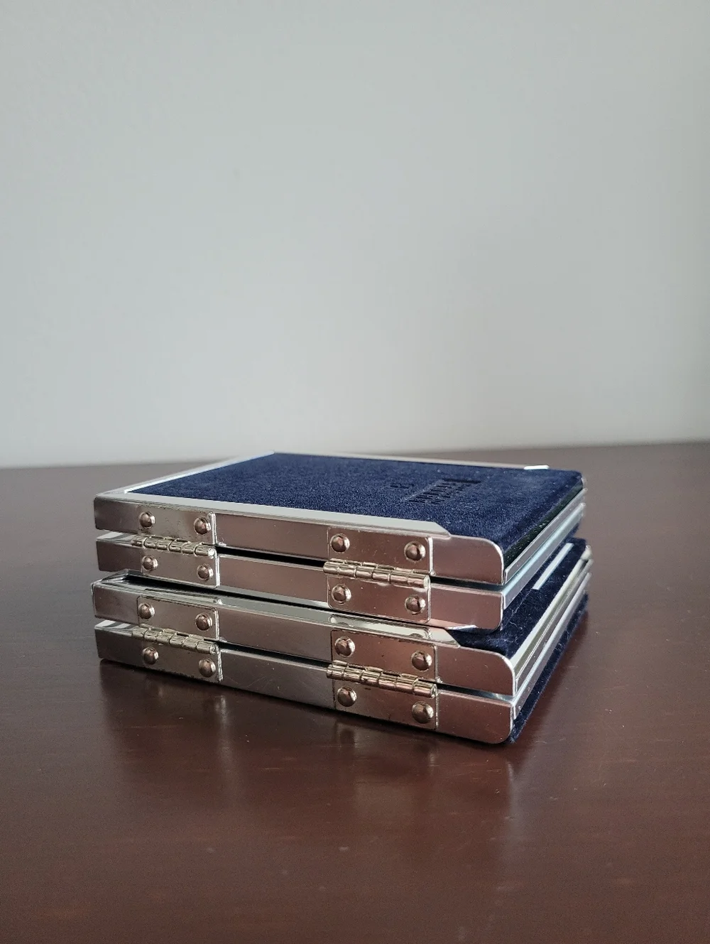 Burnes Of Boston Y2K Silver Hinged Double Picture Frames, 2.5